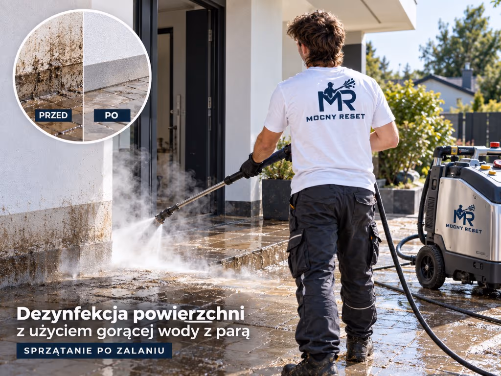 Dezynfekcja powierzchni gorącą wodą z parą